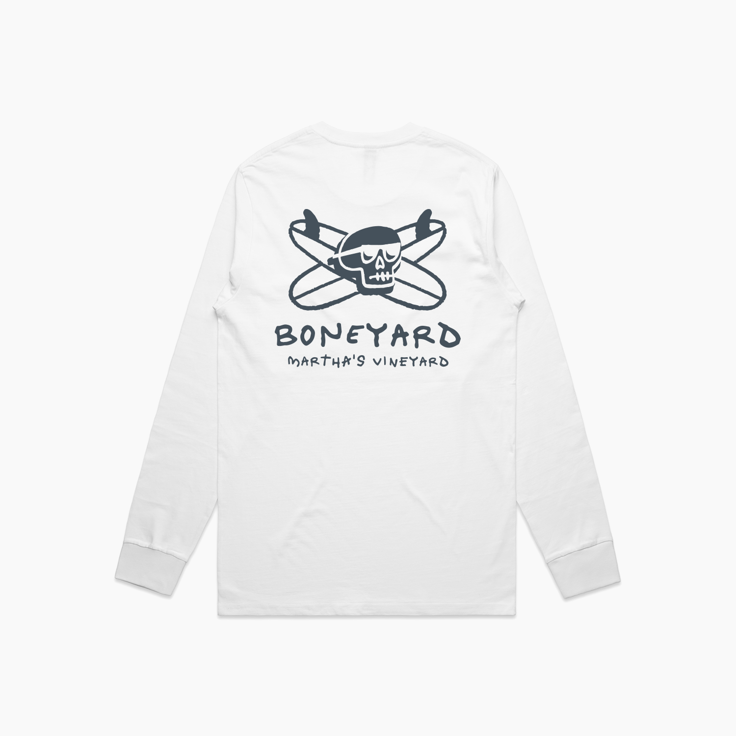 Boneyard Surf Club LS Tee - White / Dark Slate