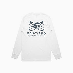 Boneyard Surf Club LS Tee - White / Dark Slate